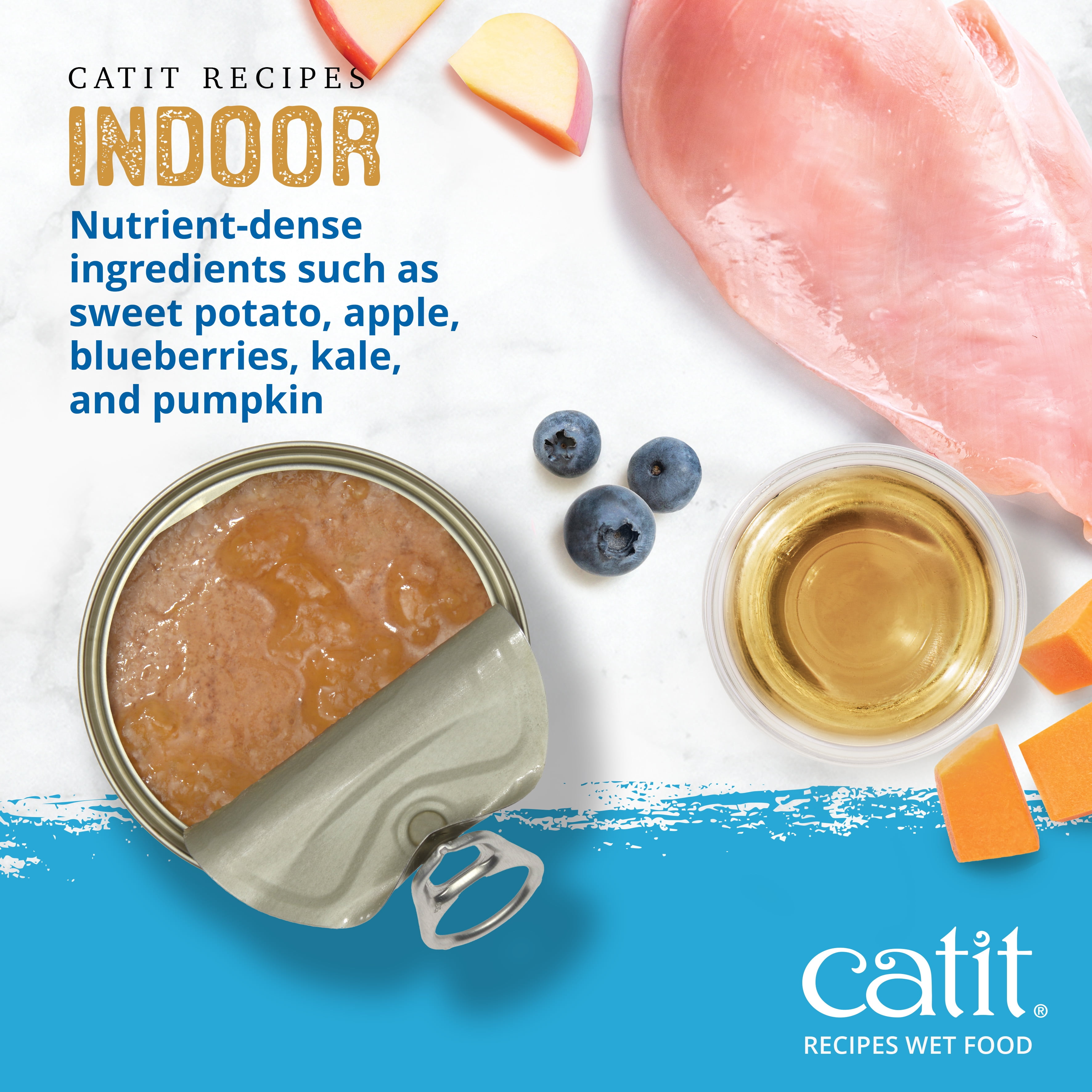 Catit Recipes Chicken & Seafood Entree in Bone Broth for Indoor Cats 85 G