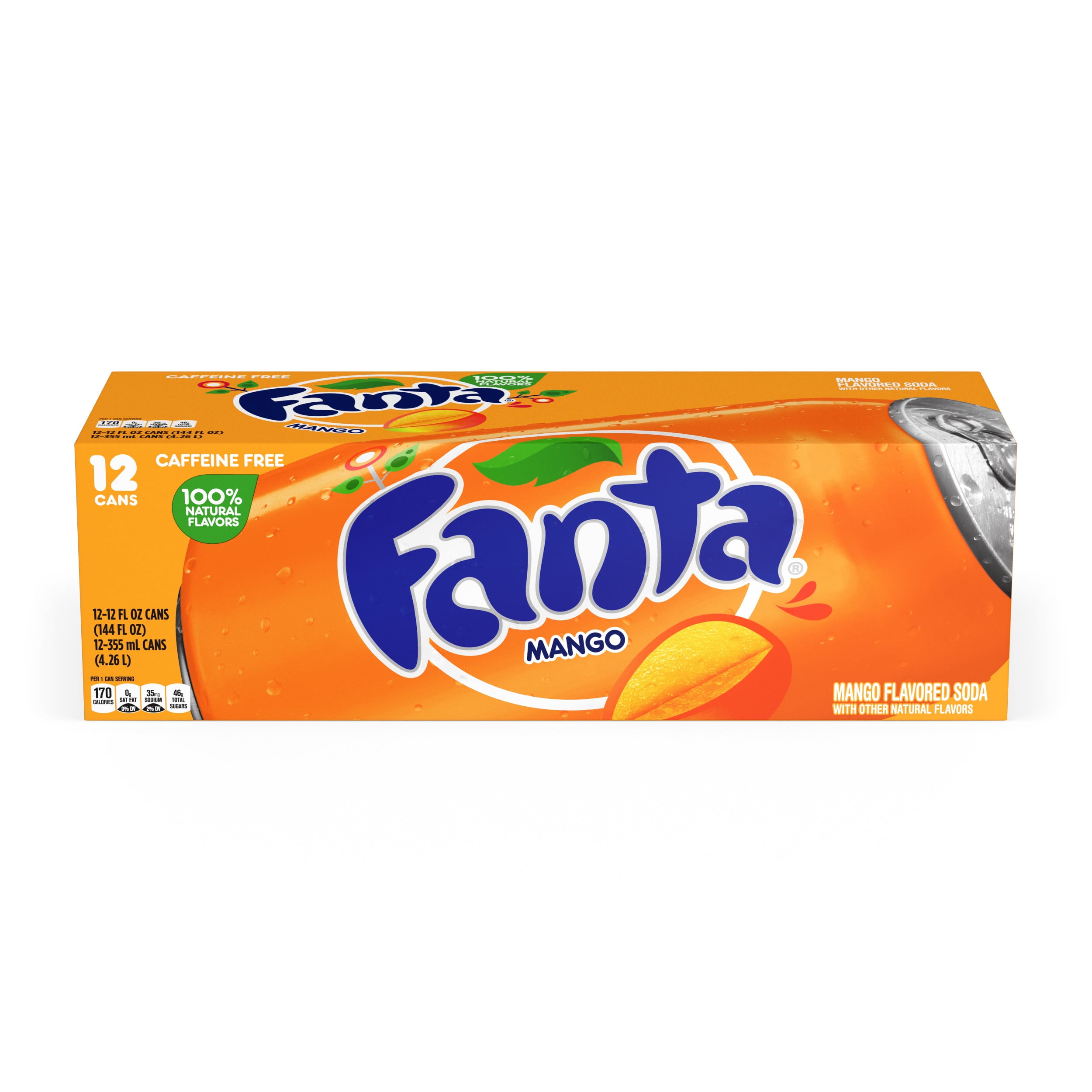 Fanta Mango Fruit Flavored Soda Soft Drink, 12 fl oz, 12 Pack - Walmart.com