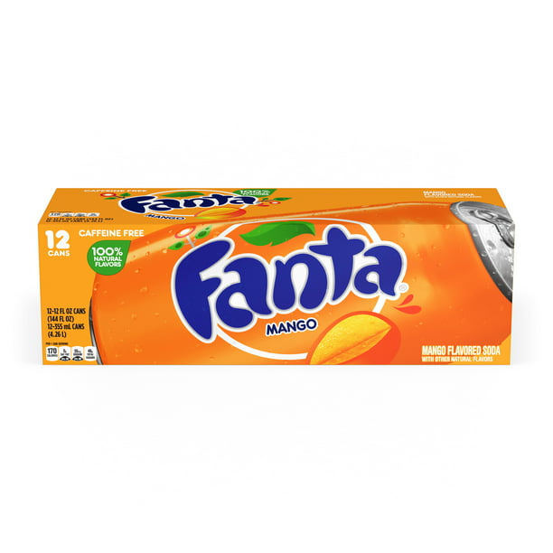 Fanta Mango Fruit Flavored Soda Soft Drink, 12 fl oz, 12 Pack - Walmart ...