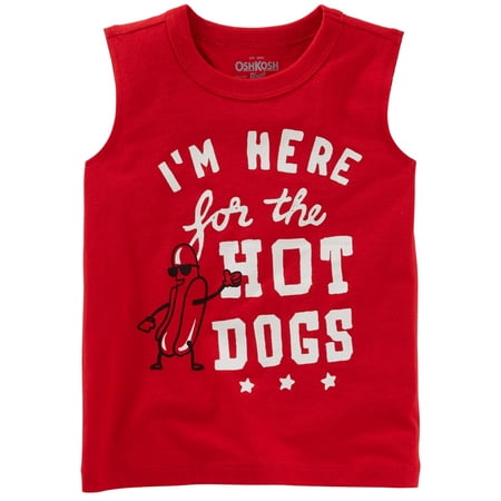 Carters Boys Tank Top - Carter's Baby Boys' I'm Here For the Hot Dogs Muscle Tank - 24 Months