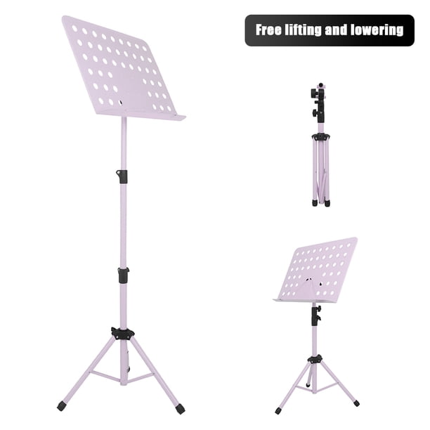 Soporte plegable para libros de música, soporte de escritorio de doble uso de metal con altura ajustable