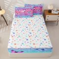 thumbnail image 4 of Erosebridal Rainbow Cute Butterfly Zipper Twin Comforter Sets with Fitted Sheet and 2 Pillowcases,Sparkle Print Ombre Zipper Bedding Set For Girls,Colorful Stars Reversible,4pcs, 4 of 7