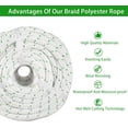 thumbnail image 4 of YISITIAN Double Braid Polyester Arborist Rigging Rope, High Strength Tree Ropes, Heavy Duty Nylon Pulling Rope for Camping, Swing and Gardening (3/8IN x 200FT) White CJ919-46826, 4 of 6