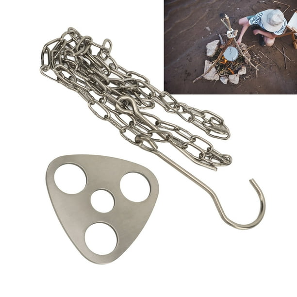 Juego de tablero de trípode para acampar accesorios de cadena de tablero de trípode para parrilla resistente a altas temperaturas portátil para cocinar al aire libre ANGGREK Otros