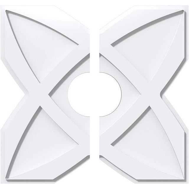 Ekena Millwork CMP24TS2-06000 24 in. OD x 6 in. ID Square Titus Architectural Grade PVC Contemporary Ceiling Medallion - 2 Piece