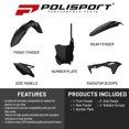 thumbnail image 2 of Polisport Motocross (MX) Replica Plastic Kit for Kawasaki KX 250F (2017-20) Dirt Bike – OEM Quality, Durable, Flexible & Perfect Fit – Black, 2 of 9