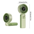 thumbnail image 3 of YYV Foldable Digital Display Handheld Fan USB Rechargeable Mini Neck-Hanging Portable Fan with LED Screen Adjustable Speeds Quiet Turbo Cooling for Travel Office Outdoor Use, 3 of 6