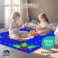 thumbnail image 4 of ODIKA 5'x7' Machine Washable Non-Slip Area Rug, Merry Reindeer Face Adorned with Holly Leaves and Jolly Santa Hat High Traffic Rug with Pad, Blue, 730702, 4 of 8