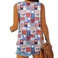 thumbnail image 4 of Wycnly 4th of July Tank Top for Women Lightweight Comfy Independence Day Shirts Tunic Patriotic Vest Summer Balloons Flag Print V-Neck Sleeveless Fashion Blouses Light Blue l, 4 of 5