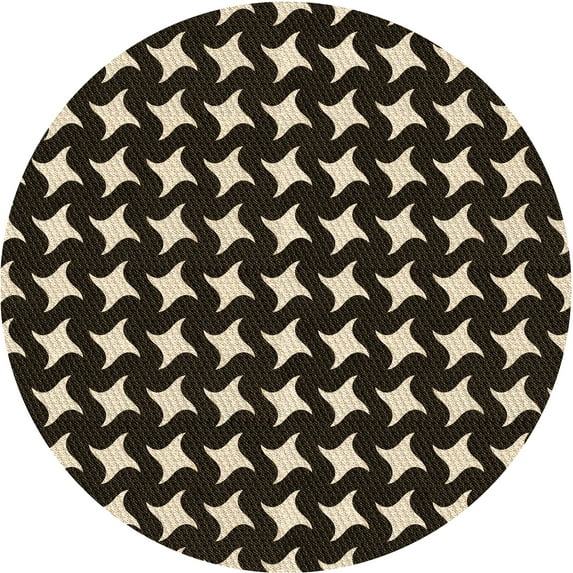Ahgly Company Machine Washable Indoor Round Transitional Bullet Shell Brown Area Rugs, 5' Round