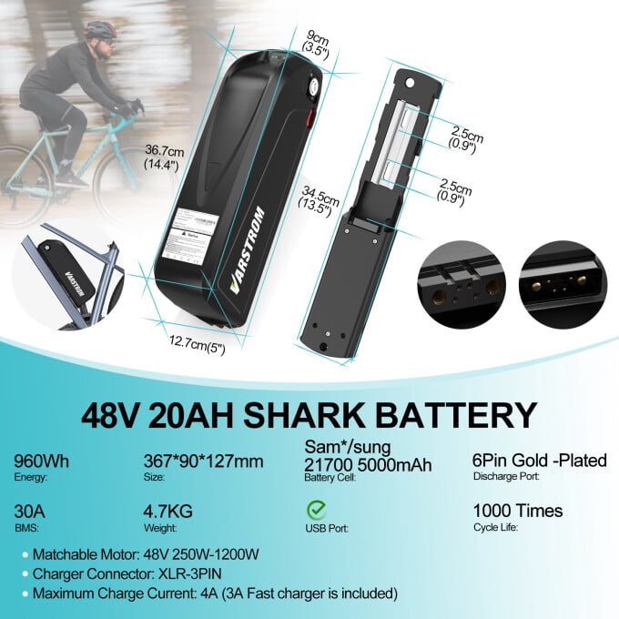 Accolmile 48V 20Ah 26 Electric Bicycle Battery