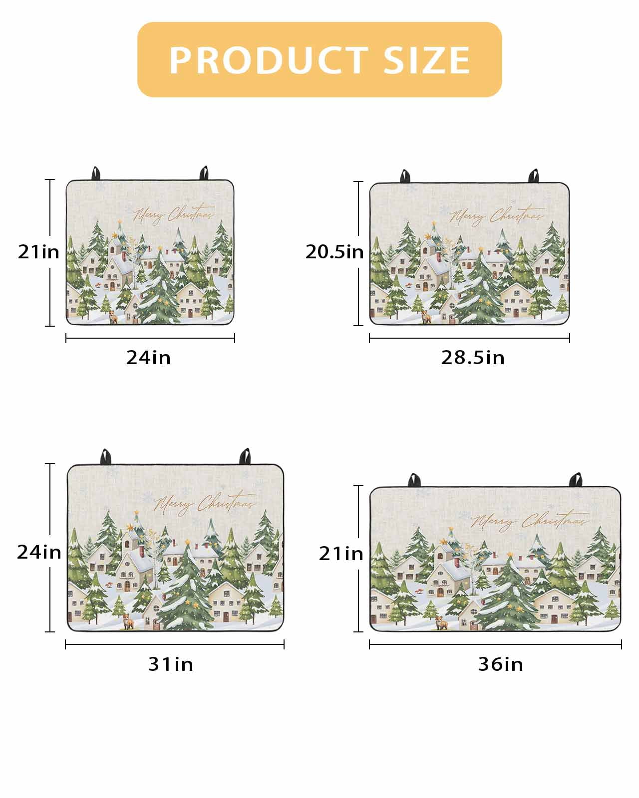 Large Induction Cooktop Protector Mat Christmas Stove Top Covers for Electric Stove, Winter Xmas Trees Farmhouse Country Cabin on Linen Decorative Stove Burner Cover Mats, Glass Top Stove Cover