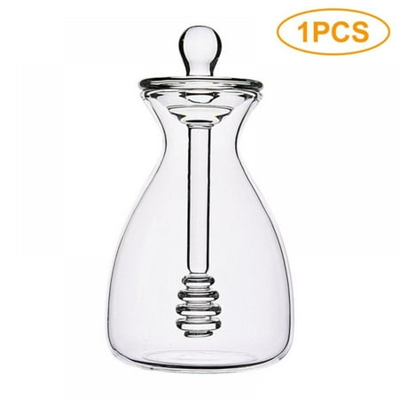 

2 IN 1 Handmade Honey Jar with Dipper Honey Glass Jar With Box Honey Pot With Stir Bar Kitchen Utensils 1pcs L