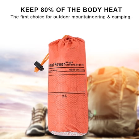 NFTIGB Outdoor Portable Mountaineering Camping Warm Emergency Rectangular Sleeping Bag Orange Waterproof Survival Gear for Hiking, 78.7 inches / 200 cm