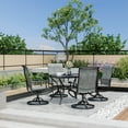 thumbnail image 6 of Pamapic 4-Person Gray Square Outdoor Patio Dining Set with Swivel Chairs, 6 of 7