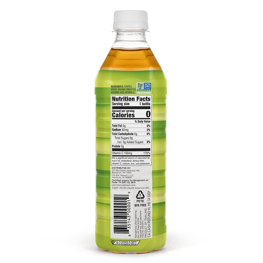 Teas' Tea Pure Organic Green Tea, Unsweetened Bottled Tea, Zero Sugar, Zero Calories, 16.9 fl oz, 12 pack