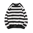 thumbnail image 3 of Ruziyoog Men Striped Baggy Long Sleeve Sweatshirt O Neck Lantern Sleeve Pullover Tops Lightweight T Shirt Tees Autumn Spring Green XL, 3 of 5