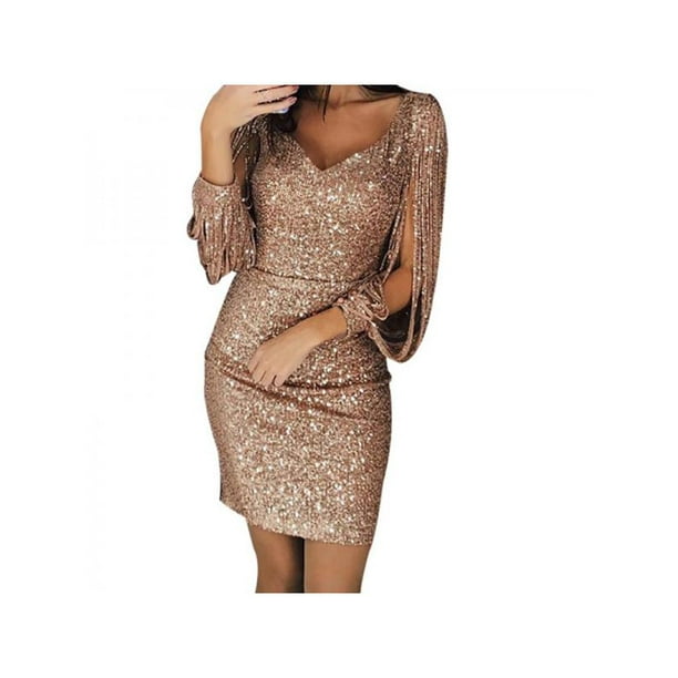 sequin v neck