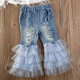 thumbnail image 5 of Kiapeise Girls 2Pcs Summer Mesh Long Sleeve Top Ruffle Long Pants, 5 of 7