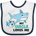 thumbnail image 3 of Inktastic My Uncle Loves Me with Cute Sharks Boys or Girls Baby Bib, 3 of 4