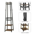 thumbnail image 5 of VECELO Coat Rack with Deep Metal Basket, 2-tier Shelves & 8 Dual Hooks, Hall Trees Freestanding Coat Hanger for Entryway Bedroom Living Room College Dorm Apartments, Antique Brown, 5 of 9