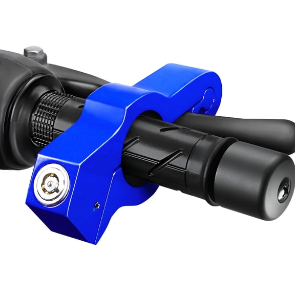 MELIVO Motorcycle Lock for Throttle and Brake Handlebar - Blue Heavy Duty Anti-Theft Bike Lock Motorcycle Accessories for Men - Adjustable Security Locks for Scooters, ATVs, Dirt Bike, Mopeds