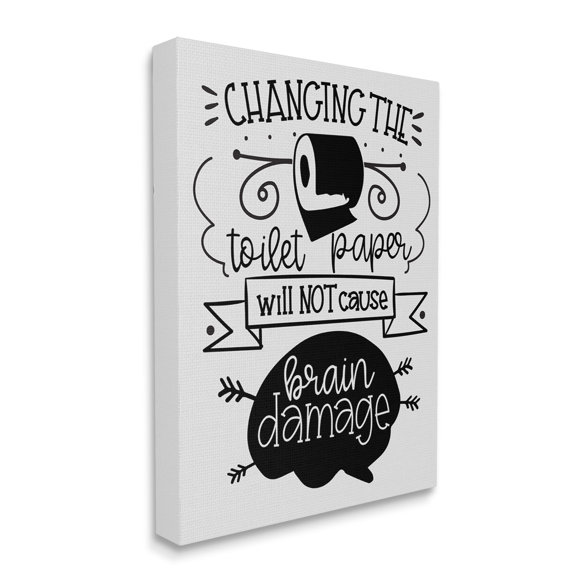 Stupell Industries Change Toilet Paper Humor Typography Painting Gallery Wrapped Canvas Print Wall Art, 30 x 40