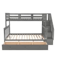 thumbnail image 5 of Bellemave Twin Over Full Bunk Beds with Stairs, Wood Bunk Bed Frame with Storage Drawers and Open Shelves for Teens, Adults, Gray, 5 of 16
