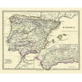 thumbnail image 2 of Perthes 24x20 Gold Ornate Wood Framed with Double Matting Museum Art Print Titled - Hispania Iberian Peninsula - Perthes 1865, 2 of 4