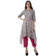 thumbnail image 1 of Moomaya Printed Traditional Clothing Womens Asymmetric Kurti Kurta With Pant Set, 1 of 6