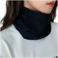 thumbnail image 3 of safuny Woman Elegant 4 In 1 Face Cover Scarf Hair Band Hair Ring Thin Knitted Pullover Scarf Warm Neck Soft Fashion Winter Scarf Black, 3 of 5