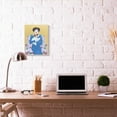 thumbnail image 2 of Stupell Industries Woman And Dog On Armchair Yellow Blue Animal Painting Wall Plaque by Sally B, 13" x 19", Wall Plaque, 2 of 6