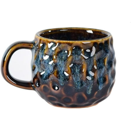

Egebert 11 OZ/ 330ml Ceramic Coffee Mug with Handle Novelty Hammer Pattern Glazed Vintage Tea Cup Latte Mugs Cups for Office and Home Unique Gift for Men Women Light Blue