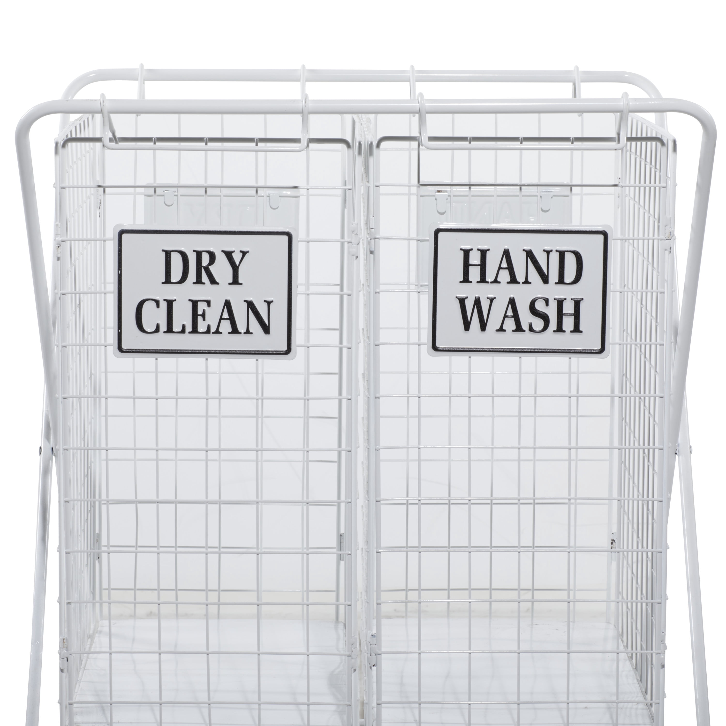 DecMode 25" x 32" White Metal Farmhouse Storage Basket, 1 - Piece