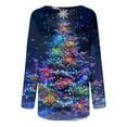 thumbnail image 4 of 50% off Ugly Christmas Sweater! TMOYZQ Women's Long Sleeve Shirts Christmas Tree Print Fall Winter Pullover Sweatshirts Casual Loose Fit Lightweight Cozy Blouse for Xmas Holiday Parties, 4 of 4