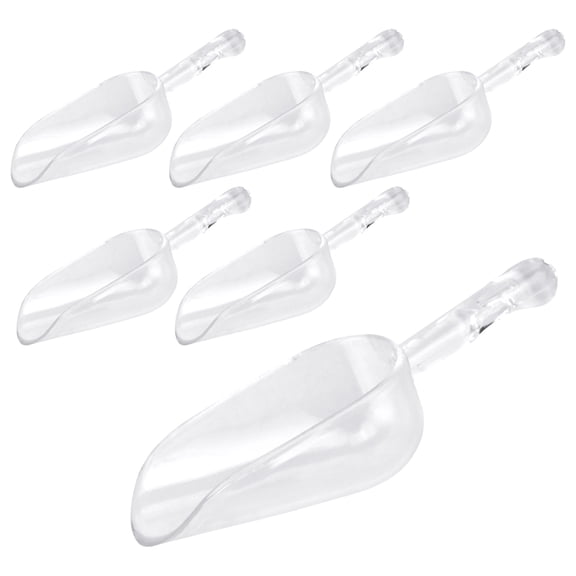 Plastic Candy Scoops Serving-ware, 6-1/2-inch, 6-Piece, Clear
