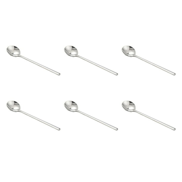 6 Pieza Cucharada de Café Cuchara de Café de Acero Inoxidable 304 con Manejar Juego de Cuchara de Té de Postre Accesorios de Cocina Plata S