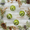 thumbnail image 3 of National Tree Company Christmas Ornaments, Lime Green, Swirling Glitter, Shatterproof, Set of 4, 3 of 5
