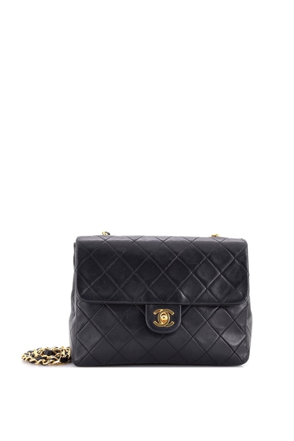 Pre-Owned Vintage Square Classic Flap Bag Quilted Lambskin Small By Rebag