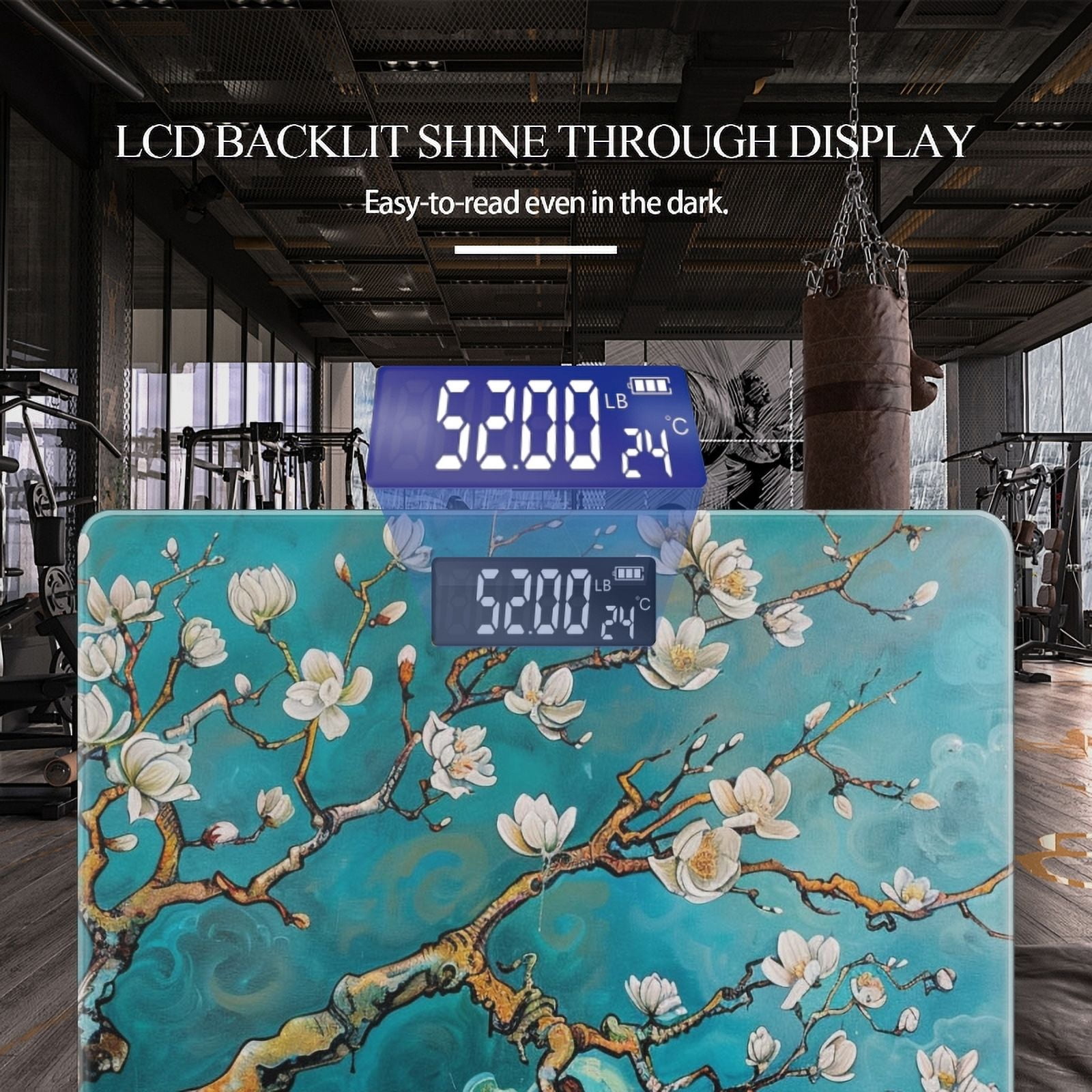 Bathroom Scale, Highly Accurate Digital Body Scale,Precisely Measures Weight up to 400 lbs-Almond Tree In Bloom With White Blossoms