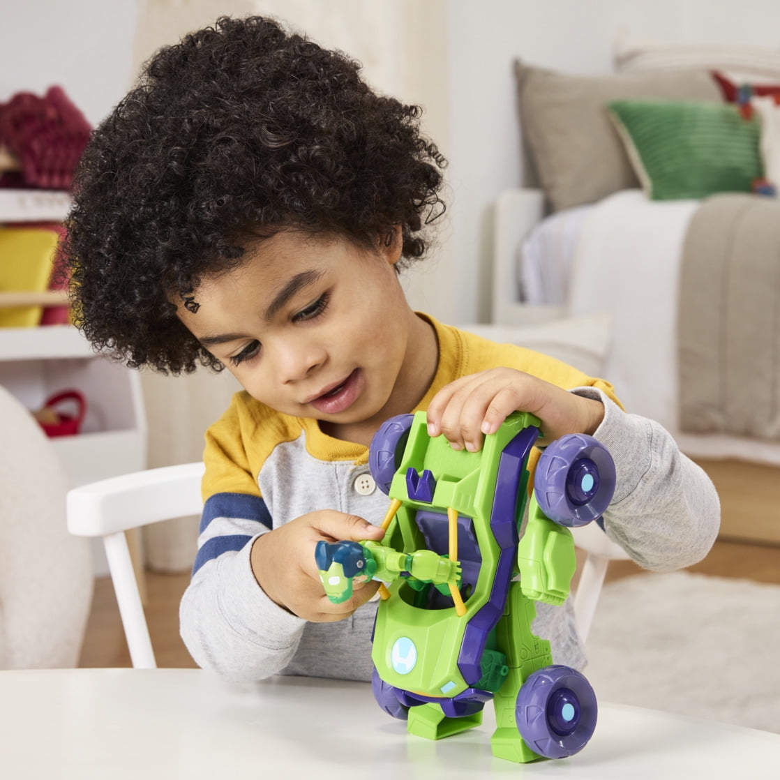 Marvel Iron Man and his Awesome Friends Iron Hulk 2-In-1 Mech Suit & Vehicle Set for Kids Ages 3 and up