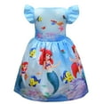 thumbnail image 2 of Girls Kids Mermaid Princess Ariel Printed Party A-line Dress, 2 of 3