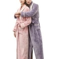 thumbnail image 2 of Seyurigaoka Adults Night-Robe, Turn-Down Collar Long Sleeve Sleepwear with Waistband, 2 of 7