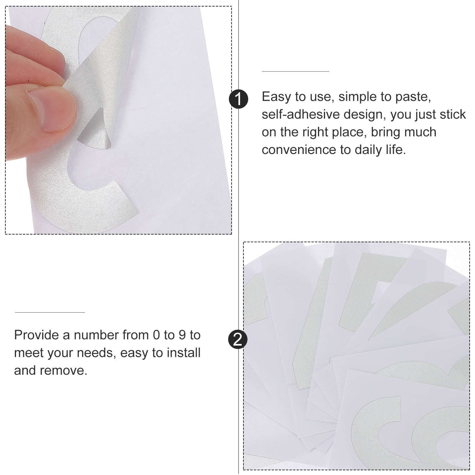 5 Pieces External Mailbox Number Posts Address Numbers for outside White