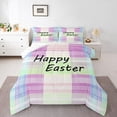 thumbnail image 1 of Erosebridal Ensembles de Literie Joyeuses Pâques avec Couette, Insert de Couette de Festival Rustique, Ensemble de Couette Réversible à Carreaux Buffalo Coloré, Décoration de Chambre Super Douillette, 2 Pcs, 1 of 8