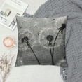 thumbnail image 2 of Dandelion Linen Throw Pillow Case Black and White Pillow Cushion Cover Home Sofa Decorative, 2 of 5