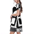 thumbnail image 4 of Lsque Geometry Dash Print Women's Casual Dress T-Shirt Summer Short Sleeve Scoop Neck Swing Dresses, 4 of 7