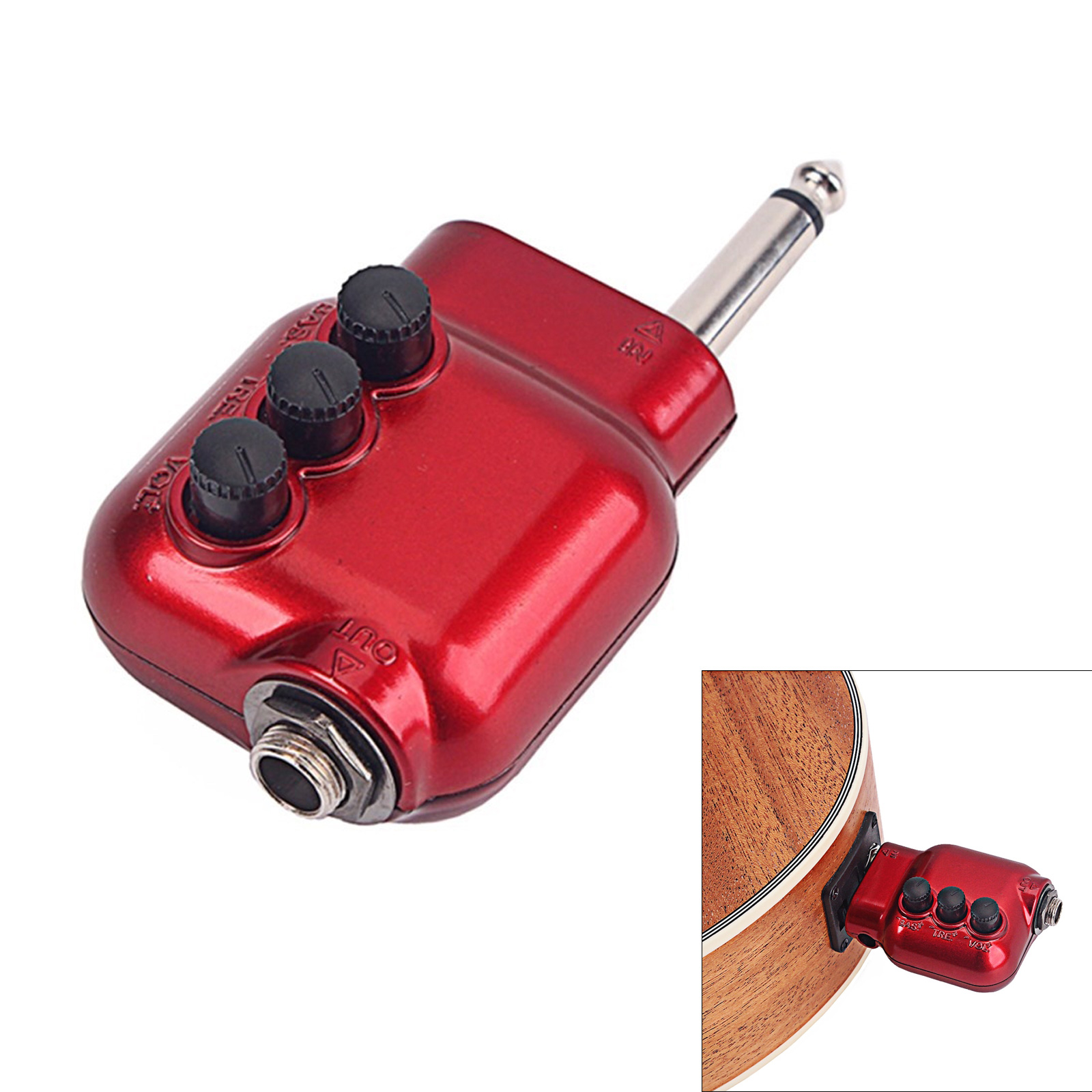 Small Preamplifier Preamp Guitars Pickup EQ Equalizers Preamplifier 6.35mm Plug Acoustic Guitar Preamplifier Enduring