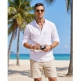 thumbnail image 4 of COOFANDY Men's Long Sleeve Cotton Linen Henley T-Shirt - Hippie Casual Beach Tee, 4 of 8