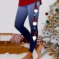 thumbnail image 2 of Fiaer Christmas Womens Leggings High Waisted Trendy Funny Graphic Xmas Pants Plus Size Stretch Printed Comfort Slim Fit Trousers Blue XL, 2 of 4